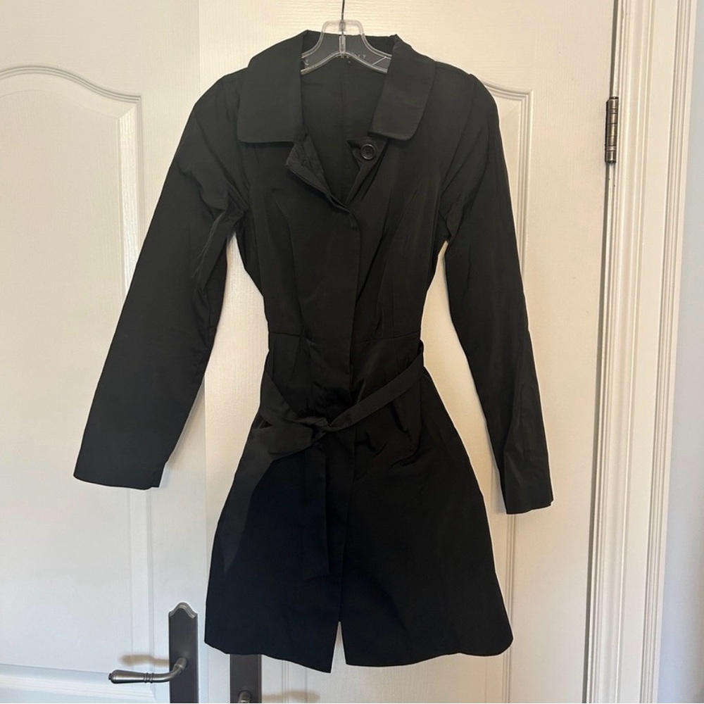 Theory Black Belted Trench Coat